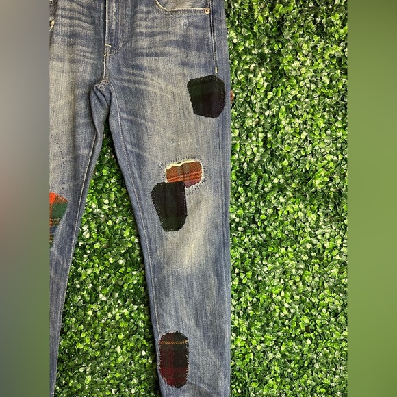 Polo Ralph Lauren Women's Astor Slim Boyfriend Repaired Patch Indigo Blue Jeans - Picture 4 of 16